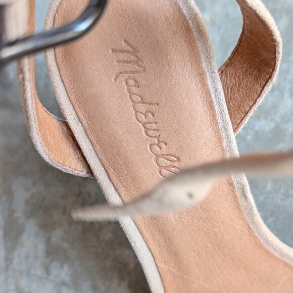 Madewell Rosalie Sand High-Heel Leather Suede Slingback Sandals, size 8 - Picture 2 of 4